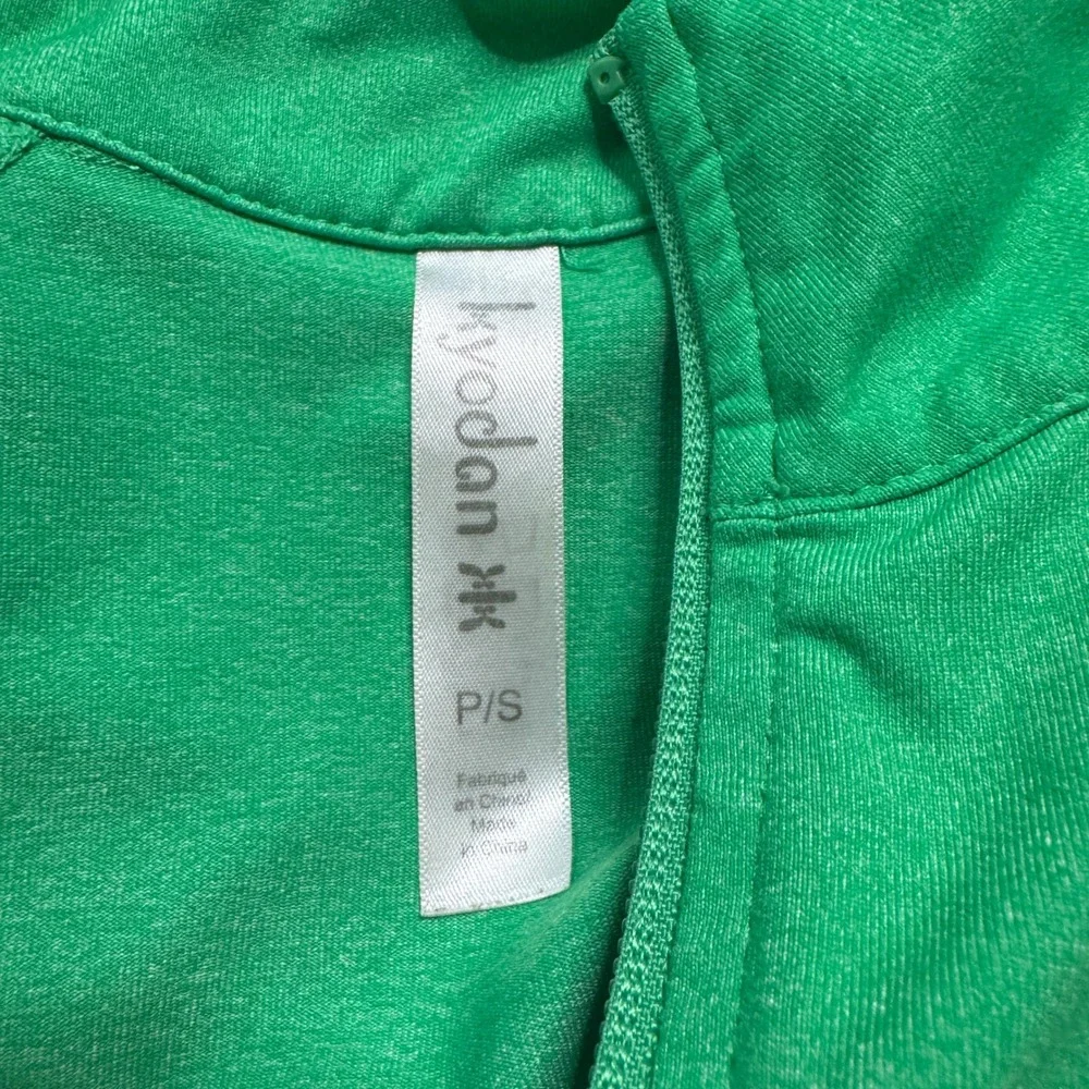 Kyodan Womens Green Heathered Full Zip Active Jacket Mock Neck Size Small